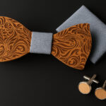 Engraved Wooden Bow Tie Set